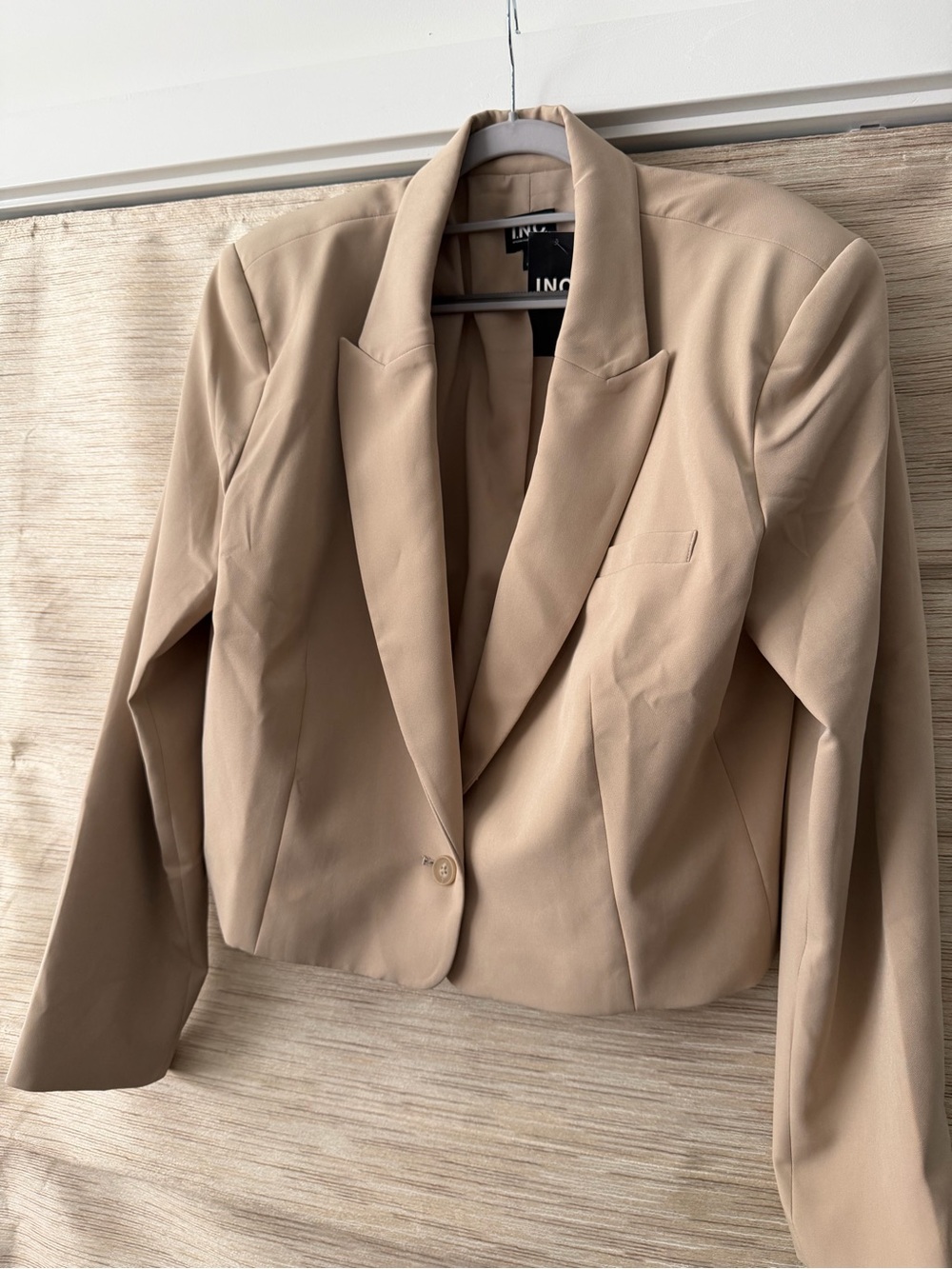 INC International Concepts Tan Cropped Blazer